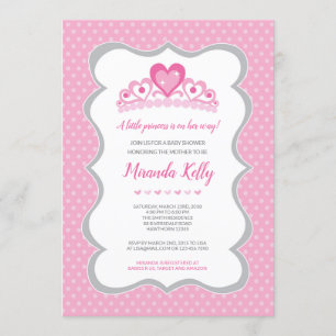 Princess Baby shower Invitation, Girl Baby shower Kaart