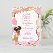 Princess Baby shower Invitation Kaart (Staand voorkant)