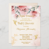Princess Baby shower Invitation Kaart (Voorkant / Achterkant)