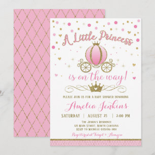 Princess Baby shower Invitation Kaart