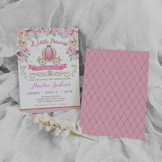 Princess Baby shower Invitation Kaart