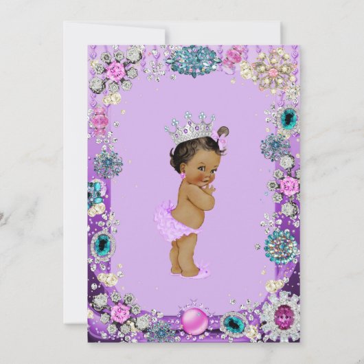 Princess Baby shower Invitation, Little Princess. Kaart (Achterkant)