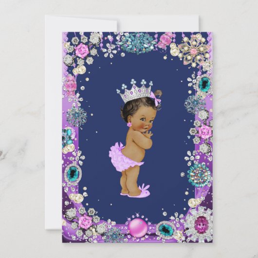 Princess Baby shower Invitation, Little Princess. Kaart (Achterkant)