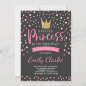 Princess Baby shower Invitation Pink Gold Shower Kaart (Voorkant)