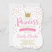 Princess Baby shower Invitation Pink Gold Shower Kaart (Voorkant)