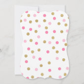 Princess Baby shower Invitation Pink Gold Shower Kaart (Achterkant)