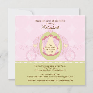 Princess Baby Shower Invitation Pretty Carriage Kaart