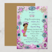Princess Baby shower Invitation, Princess, blauw Kaart (Voorkant / Achterkant)