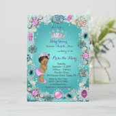 Princess Baby shower Invitation, Prinses, groen Kaart (Staand voorkant)