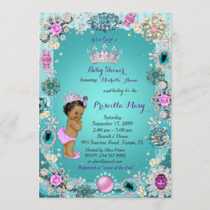 Princess Baby shower Invitation, Prinses, groen Kaart