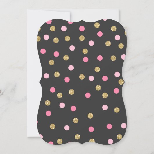 Princess Baby shower Invitation Roze gouden douche Kaart (Achterkant)