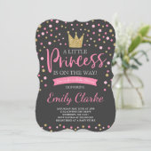 Princess Baby shower Invitation Roze gouden douche Kaart (Staand voorkant)