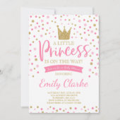 Princess Baby shower Invitation Roze gouden douche Kaart (Voorkant)