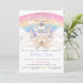 Princess Baby shower Invitation with Rainbow Kaart (Staand voorkant)