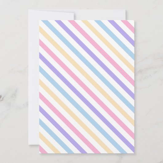 Princess Baby shower Invitation with Rainbow Kaart (Achterkant)