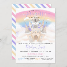 Princess Baby shower Invitation with Rainbow