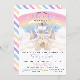 Princess Baby shower Invitation with Rainbow Kaart