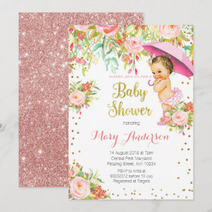 Princess Baby shower Invite Girl Kaart