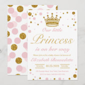 Princess Baby shower is een meisje Kaart (Voorkant / Achterkant)