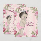 Princess Baby shower Kaart (Voorkant / Achterkant)