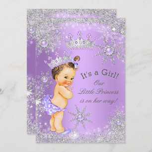 Princess Baby shower Lavender Wonderland Kaart