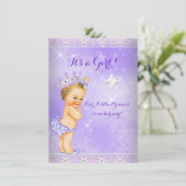 Princess Baby shower Lila Lavender Tiara Blonde Kaart (Staand voorkant)