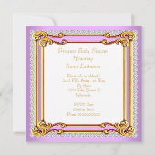 Princess Baby shower Lila roze roze gouden ondervo Kaart (Achterkant)