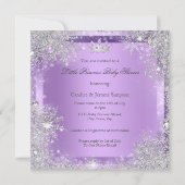 Princess Baby shower Lila Wonderland Blonde Baby Kaart (Achterkant)