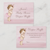 Princess Baby shower Luierkrabbel Informatiekaartje (Voorkant / Achterkant)