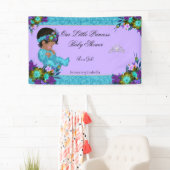 Princess Baby shower Meisje Blauwgroen Blauw Paars Spandoek (Insitu)