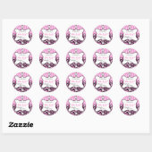 Princess Baby shower Meisje Roze Leopard Zebra Ronde Sticker (Vel)