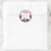 Princess Baby shower Meisje Roze Leopard Zebra Ronde Sticker (Tas)