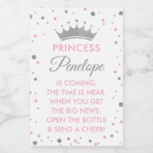 Princess Baby shower Mini Wijnflesetiketten Wijn Etiket (Enkel label)