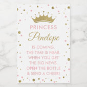 Princess Baby shower Mini Wijnflesetiketten Wijn Etiket (Enkel label)