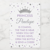 Princess Baby shower Mini Wijnflesetiketten Wijn Etiket (Enkel label)