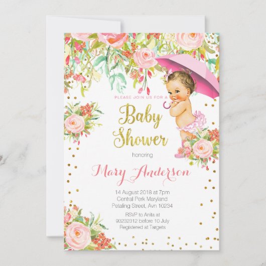 Princess Baby shower Nodig Meisje uit Kaart (Voorkant)