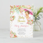 Princess Baby shower Nodig Meisje uit Kaart (Staand voorkant)