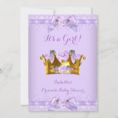 Princess Baby shower Paars Roos Lavender Lace Kaart (Voorkant)