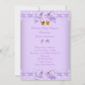 Princess Baby shower Paars Roos Lavender Lace Kaart (Achterkant)