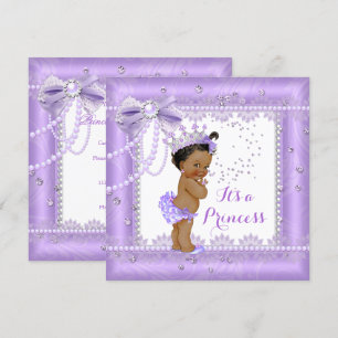 Princess Baby shower Paarse boeg Lace Etnic Kaart