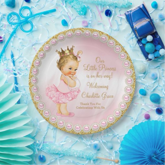 Princess Baby shower Paper Borden Papieren Bordje (Feest)