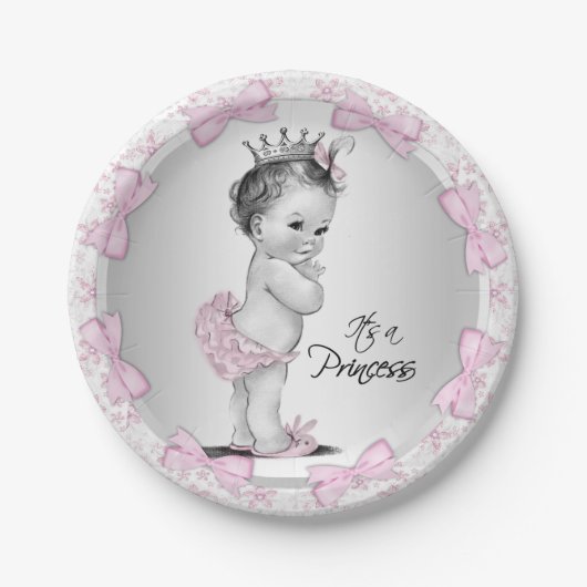  Princess Baby shower Papieren Borden Papieren Bordje (Voorkant)