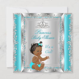 Princess Baby shower Party Blauwgroen Silver Ethni Kaart