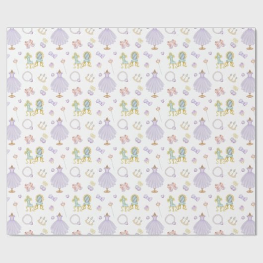 Princess Baby shower Pattern Cadeaupapier (Vlak)