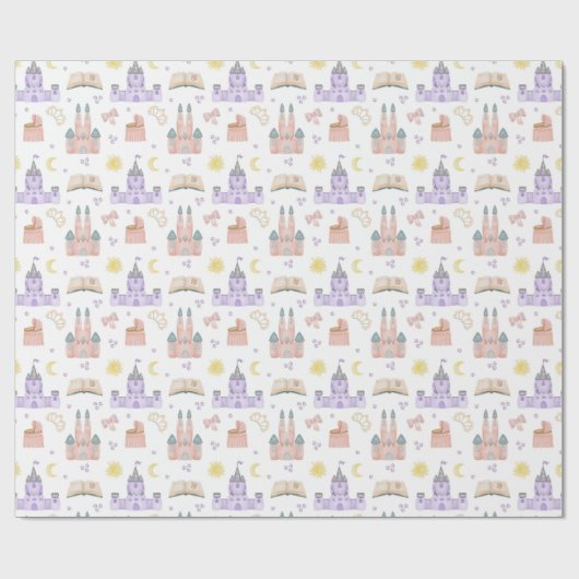Princess Baby shower Pattern Cadeaupapier (Vlak)