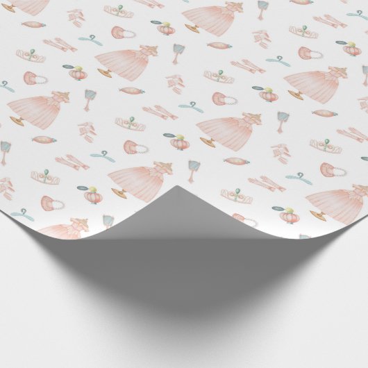 Princess Baby shower Pattern Cadeaupapier (Hoek)