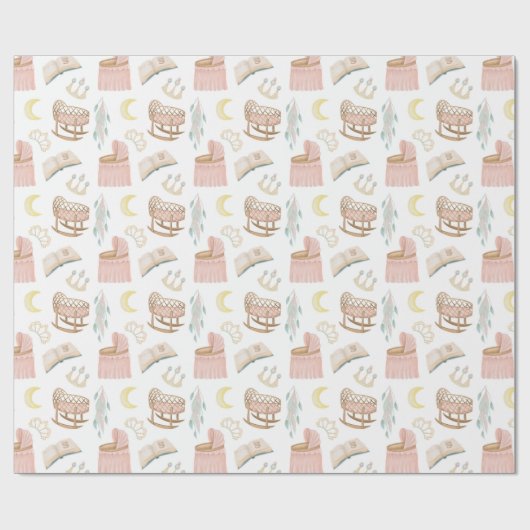 Princess Baby shower Pattern Cadeaupapier (Vlak)