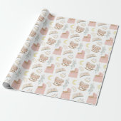 Princess Baby shower Pattern Cadeaupapier (Uitgerold)