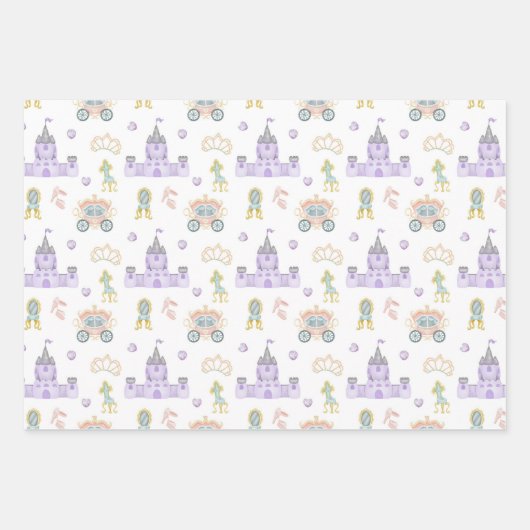 Princess Baby shower Pattern Inpakpapier Vel (Voorkant)
