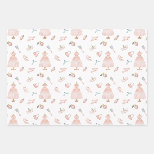 Princess Baby shower Pattern Inpakpapier Vel (Voorkant 2)